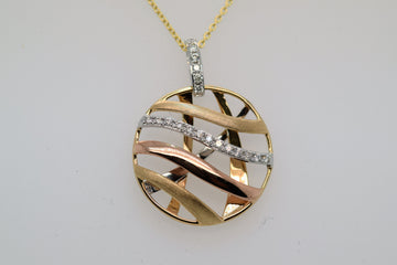 Tri Color Diamond Pendant